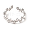 304 Stainless Steel Oval Wrap Open Cuff Ring for Women RJEW-E063-15P-02-2