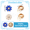 4Pcs 2 Colors Alloy Rhinestone Cufflinks HJEW-NB00212-2