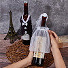 CRASPIRE 2 Sets Organza & Cloth Bride and Groom Wine Bottle Cover AJEW-CP0001-47-3
