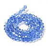 Transparent Electroplate Glass Beads Strands EGLA-A039-T4mm-B07-2