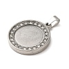 304 Stainless Steel Pendant Cabochons Settings STAS-L272-003P-2