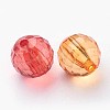 Faceted Round Transparent Acrylic Beads TACR-P053-12mm-25-2