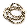 Faceted(32 Facets) Electroplate Glass Bead Strands X-EGLA-R042-4mm-03-2