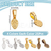100Pcs 4 Colors Alloy Glue-on Flat Pad Bails FIND-AR0006-02-2
