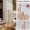 Baseball Wooden Jewelry Ring Display Tower Stands ODIS-WH0086-223B-4