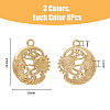 24Pcs 3 Colors 304 Stainless Steel Pendants STAS-DC0013-17-2
