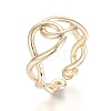 Adjustable Brass Love Knot Cuff Rings RJEW-G104-04-2