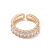 Brass Micro Pave Cubic Zirconia Open Cuff Rings RJEW-R146-17B-KCG-3