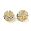 Brass Micro Pave Clear Cubic Zirconia Beads KK-L257-29G-1