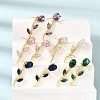 Brass Micro Pave Cubic Zirconia Stud Earrings KK-CBA8324-20G-1