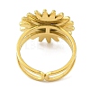 304 Stainless Steel Enamel Open Cuff Rings for Women RJEW-F166-42G-02-3