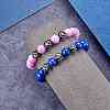 Medium Orchid Natural Yellow Jade Round Beaded Stretch Bracelet BJEW-SW00077-04-4