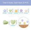Craftdady 100Pcs 5 Style Resin Cabochons RESI-CD0001-13-3