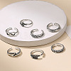 7Pcs Tibetan Style Alloy Cuff Toe Rings Sets WG87053-04-2