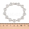 Brass Pave Cubic Zirconia Heart Tennis Bracelets for Women KK-CBA68DA-09P-01-5