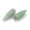 Natural Green Aventurine Pointed Pendants G-D040-01P-B06-3