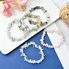 5Pcs 5 Style Natural Mixed Gemstone Chips Beaded Stretch Bracelets Set for Women BJEW-FZ00007-1