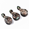 Assembled Synthetic Bronzite and Imperial Jasper Openable Perfume Bottle Pendants G-S366-060C-1