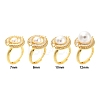 Flat Round Brass Micro Pave Cubic Zirconia Adjustable Ring Settings KK-K297-06G-4