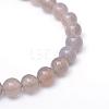 Round Natural Grey Agate Bead Strands G-R345-12mm-07-2