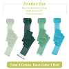  4 Rolls 4 Colors Polyester Raw Edged Ribbon OCOR-NB0001-81A-2