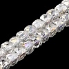 Electroplate Transparent Glass Beads Strands GLAA-C029-03B-3