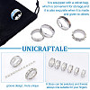 Unicraftale 12pcs 6 Sizes Stainless Steel Grooved Finger Ring Settings STAS-UN0024-31-6