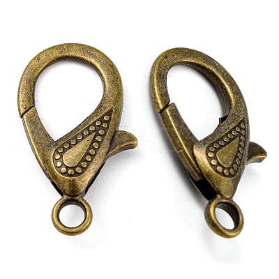 Tibetan Style Alloy Lobster Claw Clasps PALLOY-O027-AB01-1
