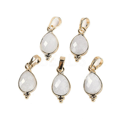 Natural White Moonstone Faceted Pendans KK-L218-004G-04-1