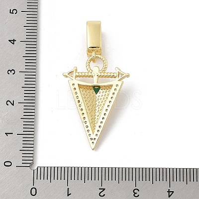 Brass Micro Pave Cubic Zirconia European Dangle Pendants KK-U047-17G-02-1