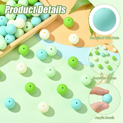 Rubberized Style Opaque Acrylic Beads MACR-CJC0009-02C-1