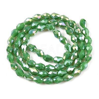 Opaque Solid Color Electroplate Glass Beads Strands EGLA-N013-P4mm-B04-1