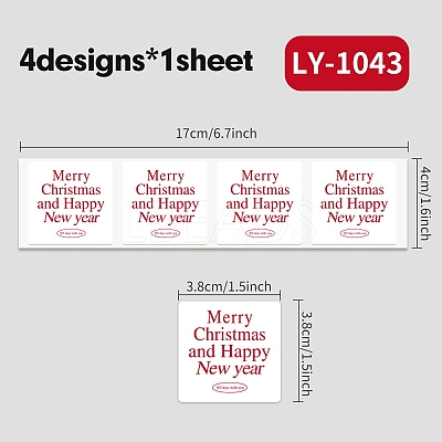 Christmas Theme Paper Self-Adhesive Stickers DIY-M070-08J-1
