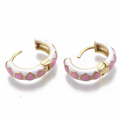 Brass Huggie Hoop Earrings EJEW-S209-05-1