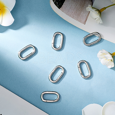 6Pcs Stainless Steel Spring Gate Rings STAS-BBC0008-34C-1