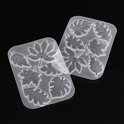 2Pcs Leaf DIY Pendant Silicone Molds DIY-TA0014-07-1