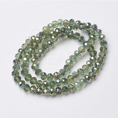 Electroplate Transparent Glass Beads Strands X-EGLA-A034-T6mm-S11-1