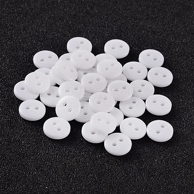 2-Hole Flat Round Resin Sewing Buttons for Costume Design BUTT-E119-24L-19-1