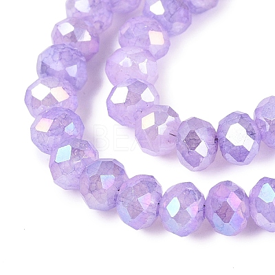 Dyed Crackle Imitation Jade Glass Beads Strands EGLA-Q131-02B-05-1