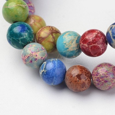 Natural Imperial Jasper Beads Strands X-G-I122-10mm-14-1