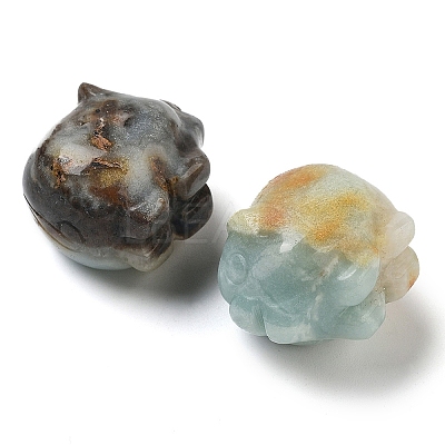 Natural Flower Amazonite Carved Figurines DJEW-L023-C05-1