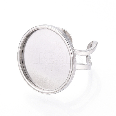 304 Stainless Steel Cuff Ring Findings STAS-S080-040H-P-1