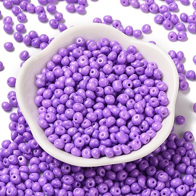 6/0 Opaque Baking Paint Glass Seed Beads SEED-M012-02A-11-1