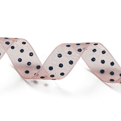 100 Yards Polka Dot Print Nylon Ribbons OCOR-G014-01C-1