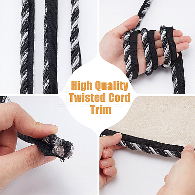 12.5M Polyester Twist Lip Cord Trim OCOR-WH0105-005B-1