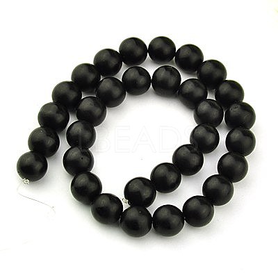 Synthetic Black Stone Beads Strands G508-3-1