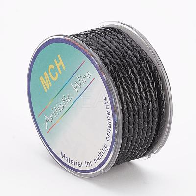 Eco-Friendly Braided Leather Cord OCOR-L035-3mm-E09-1