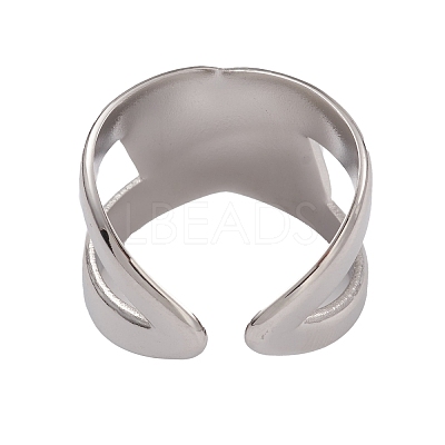 Non-Tarnish 304 Stainless Steel Cuff Rings RJEW-G285-64P-1