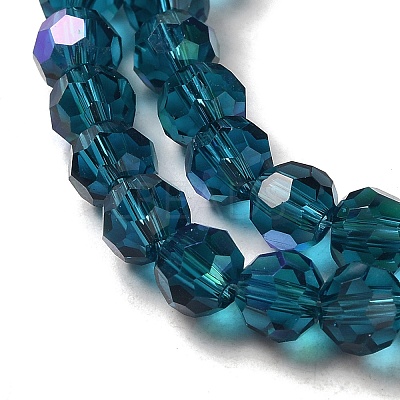 Electroplate Transparent Glass Beads Strands X-EGLA-A035-T6mm-L12-1