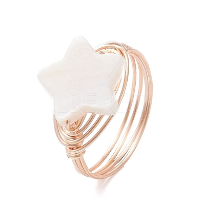 Natural Shell Finger Rings RJEW-TA00227-01-1